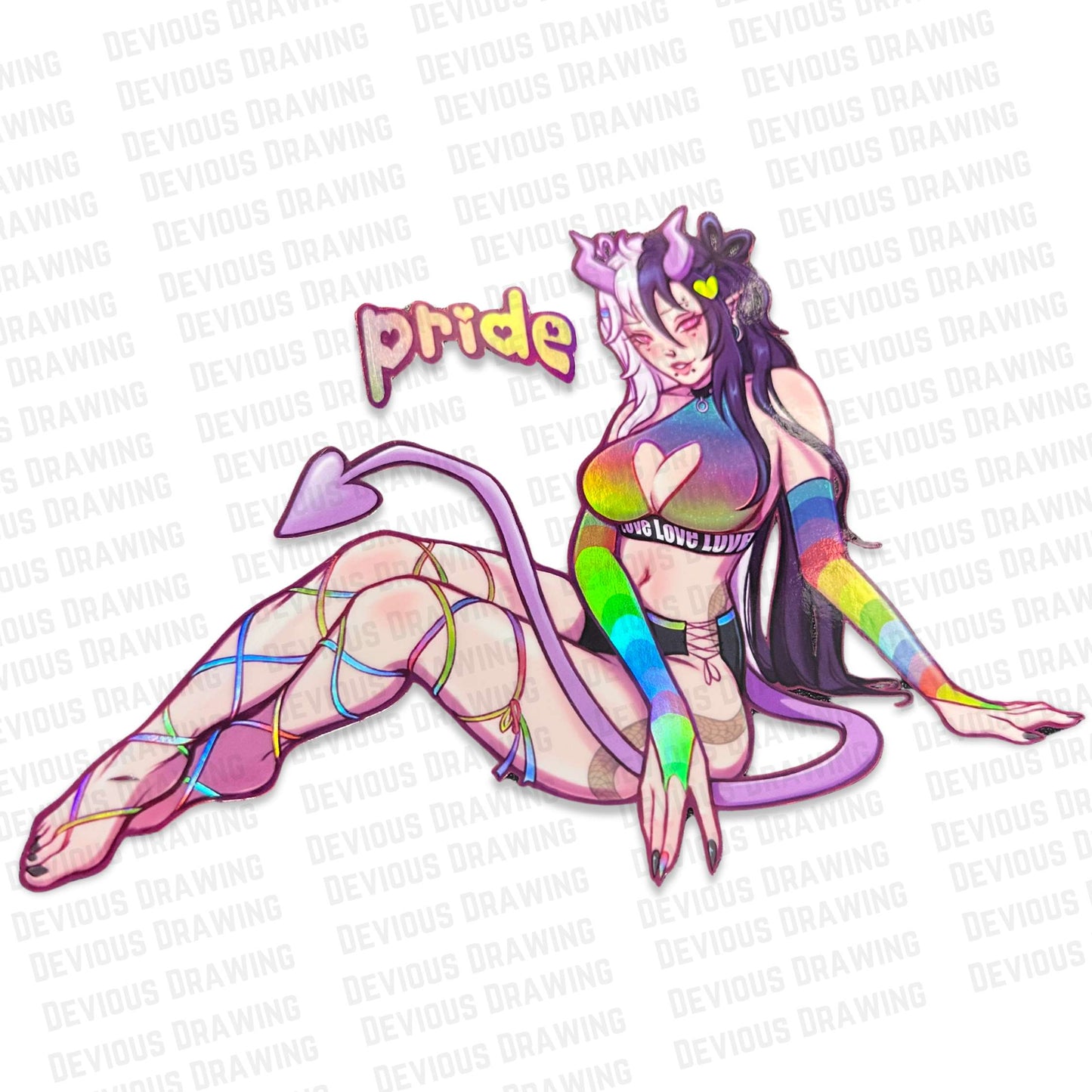 Pride Demon 6.5’’ Car Sticker Holographic