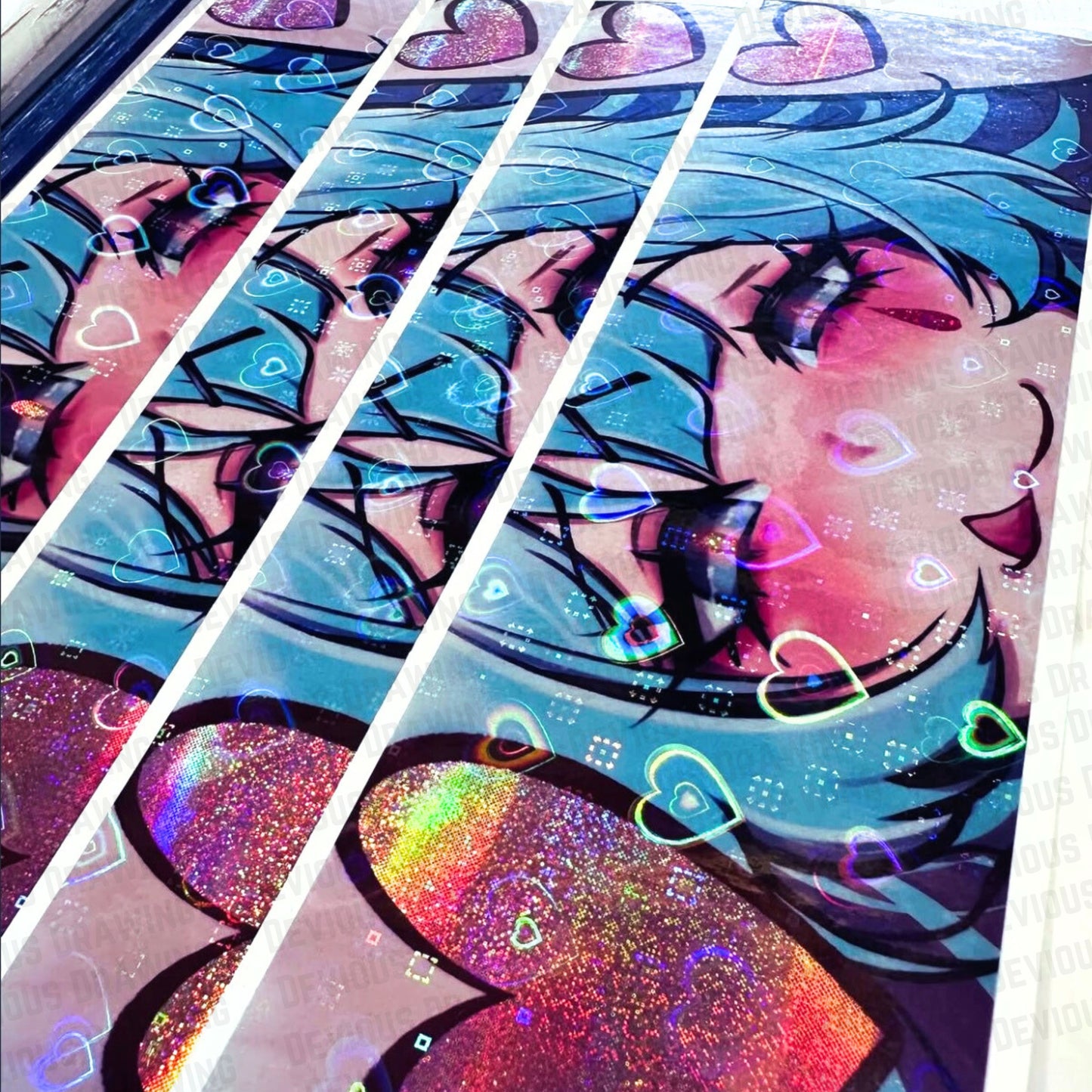 Rabbit Hole Bumper Sticker (Heart Holo & Glitter)