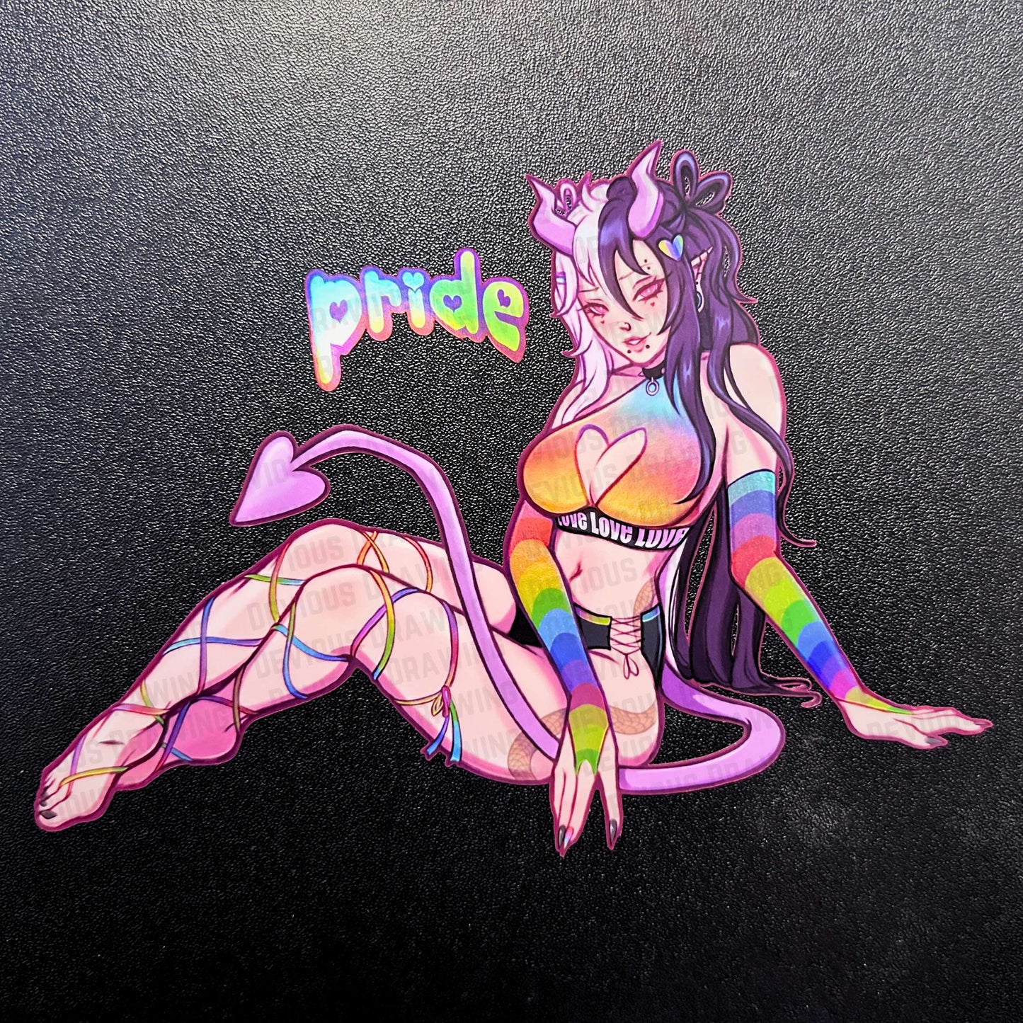 Pride Demon 6.5’’ Car Sticker Holographic