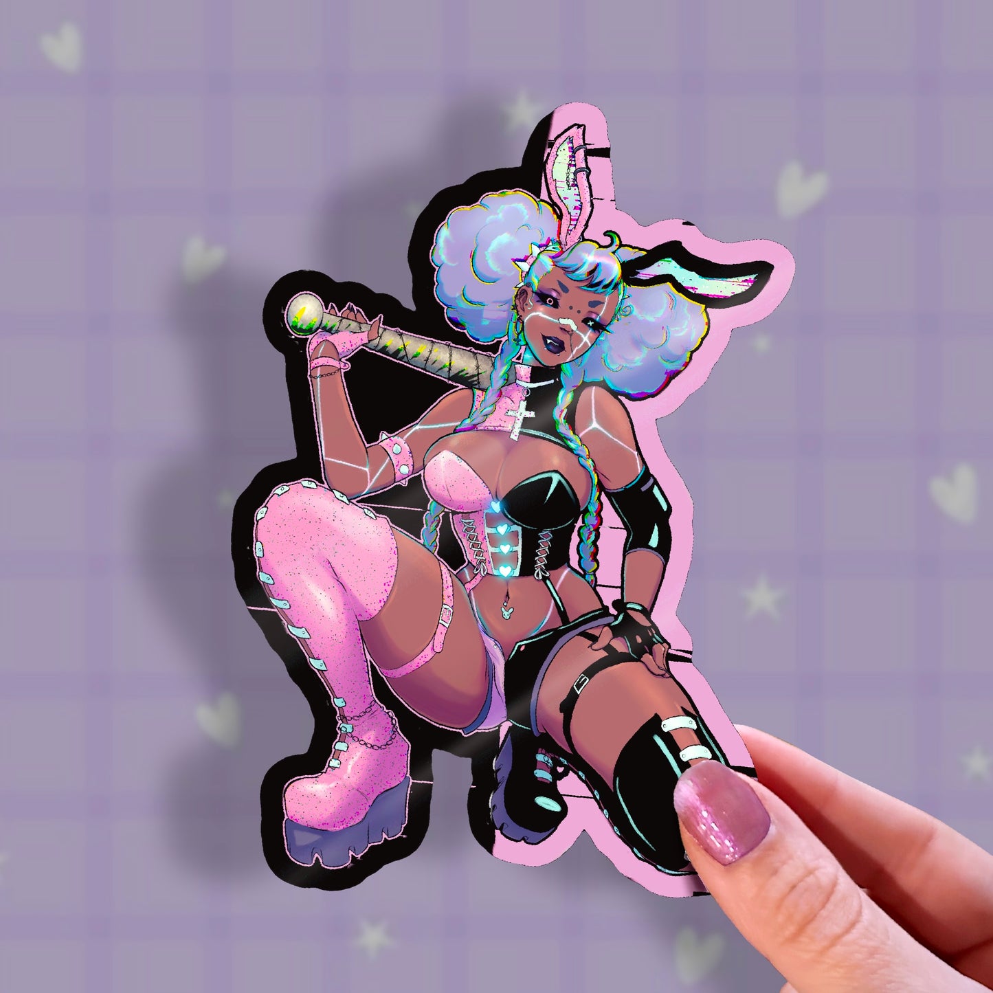 Cyberbunny Vinyl Sticker