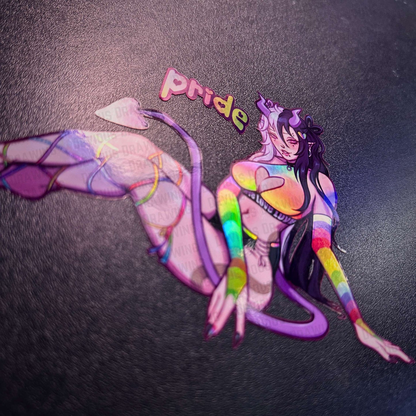 Pride Demon 6.5’’ Car Sticker Holographic