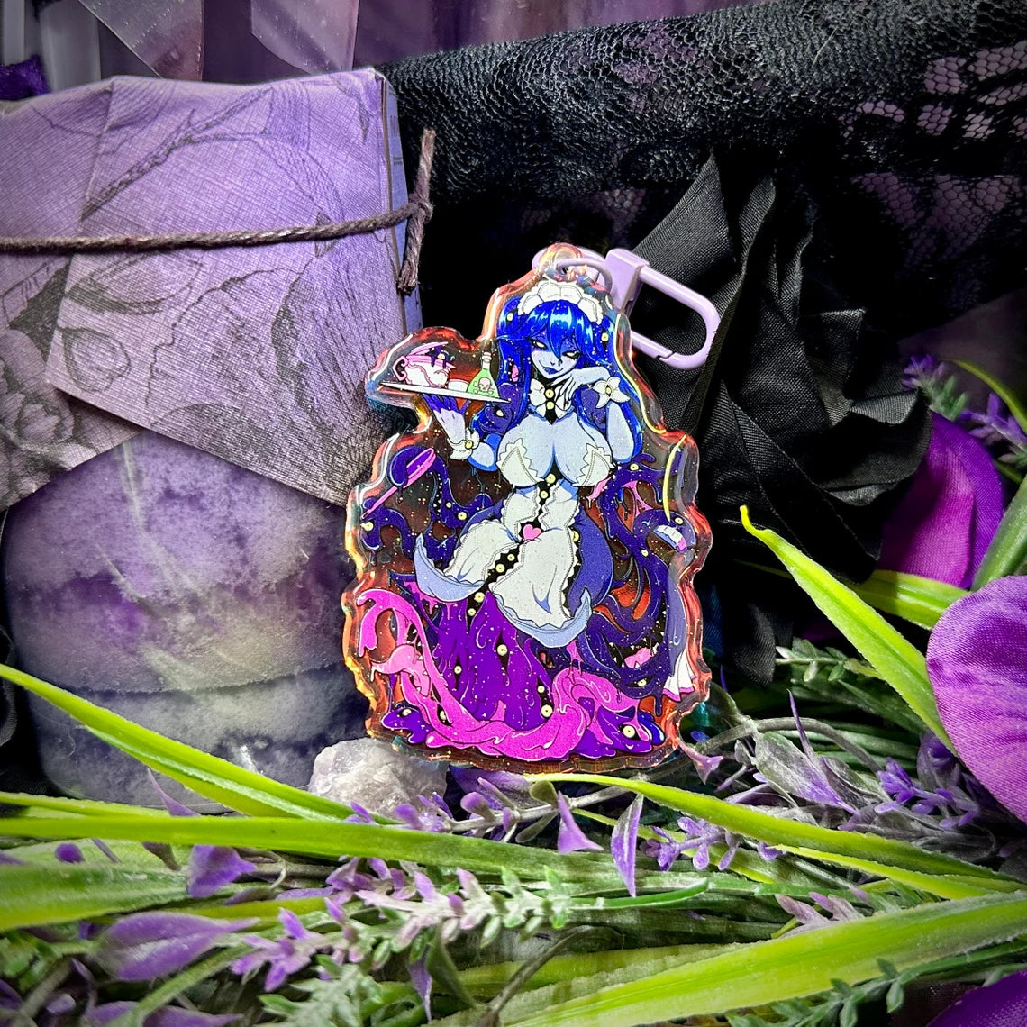 Tentacle Tease Glitter Acrylic Charm