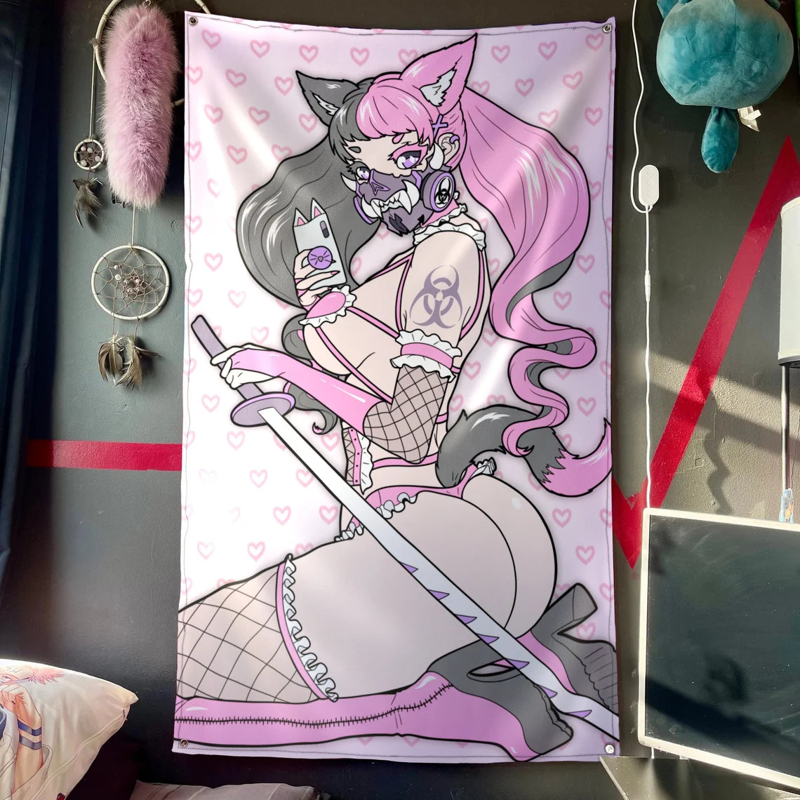 Kawaii Samurai Wall Flag