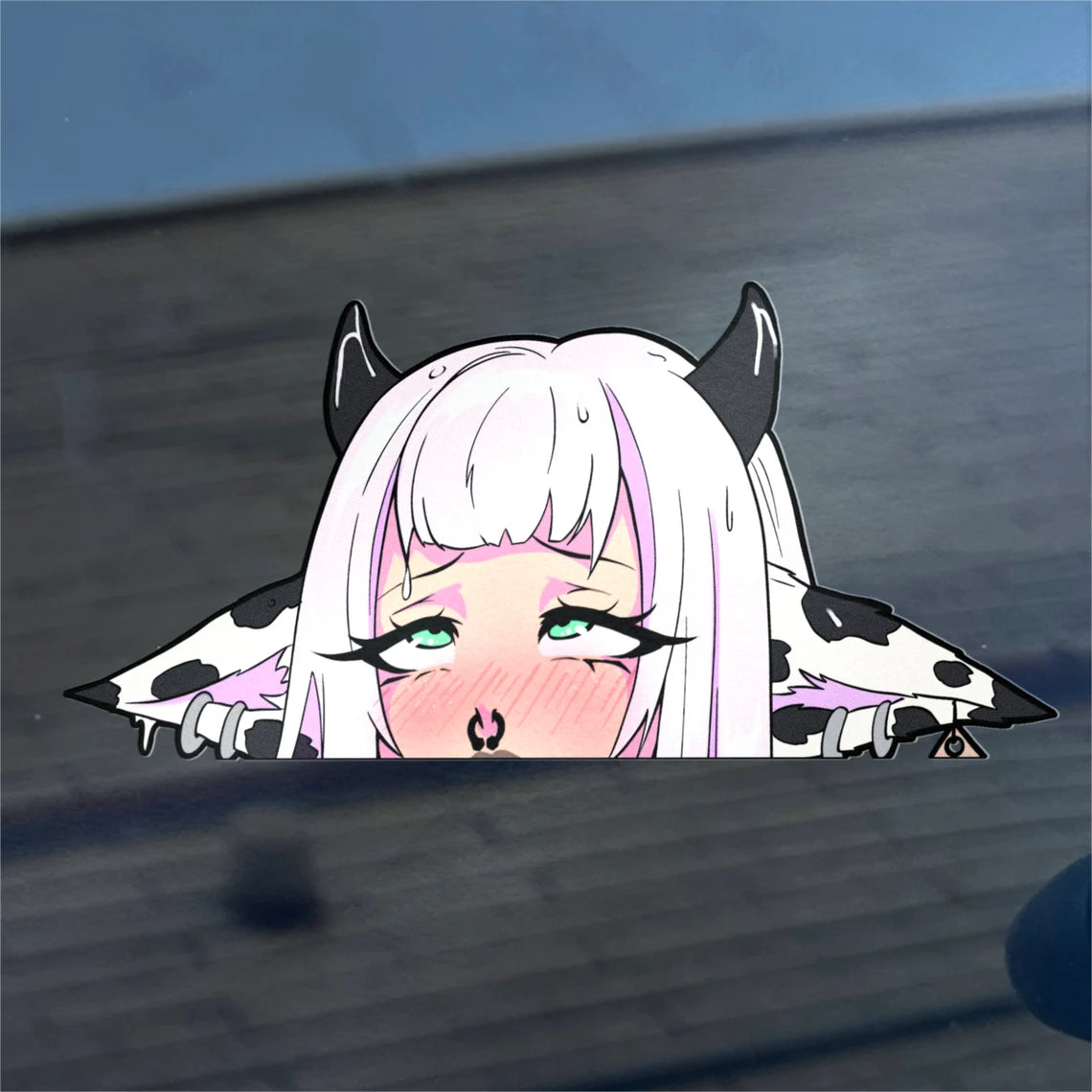Milky Moo 6.5’’ Peeker Car Sticker