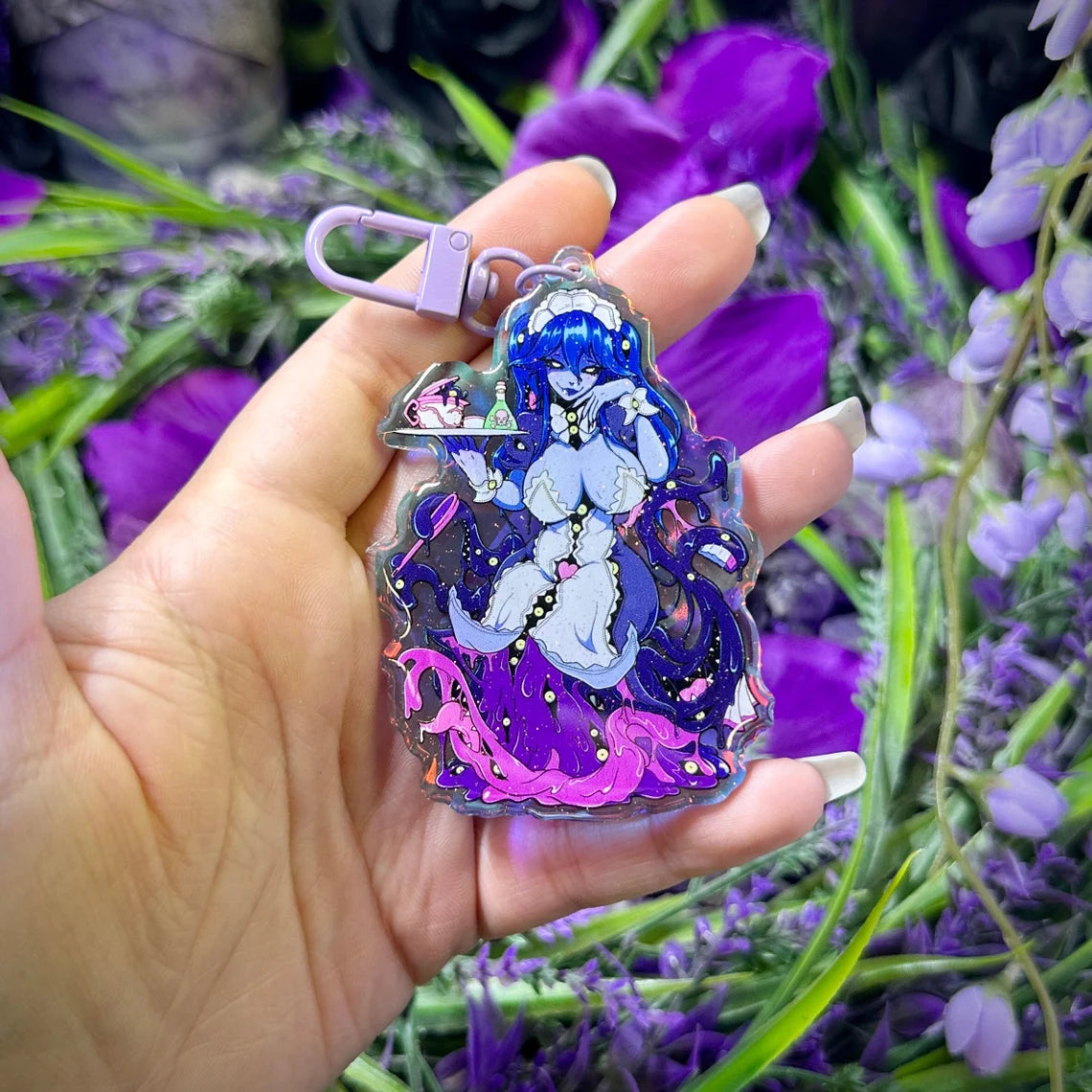 Tentacle Tease Glitter Acrylic Charm