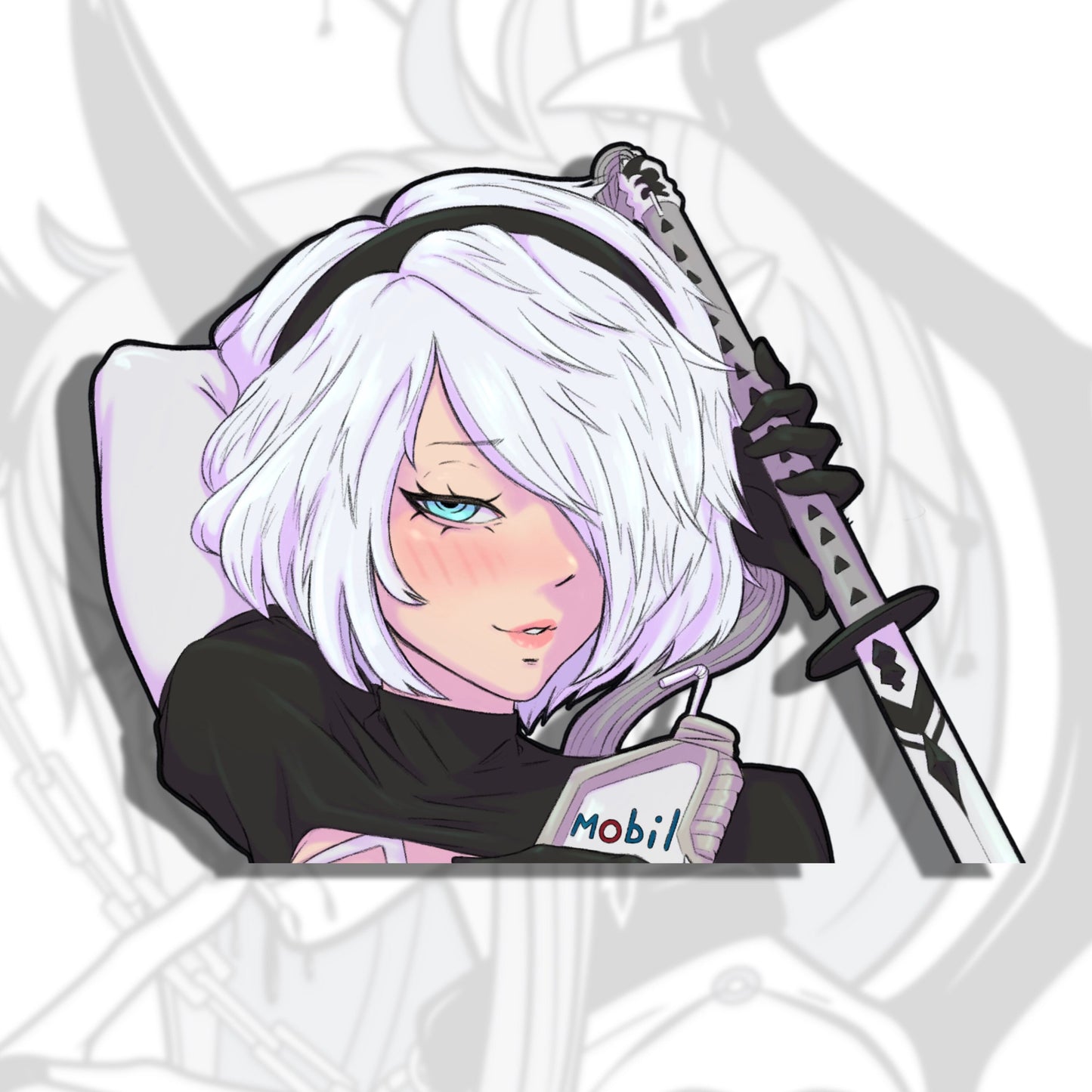 Thirst Trap 6.5’’ Holo Peeker -anime car stickers