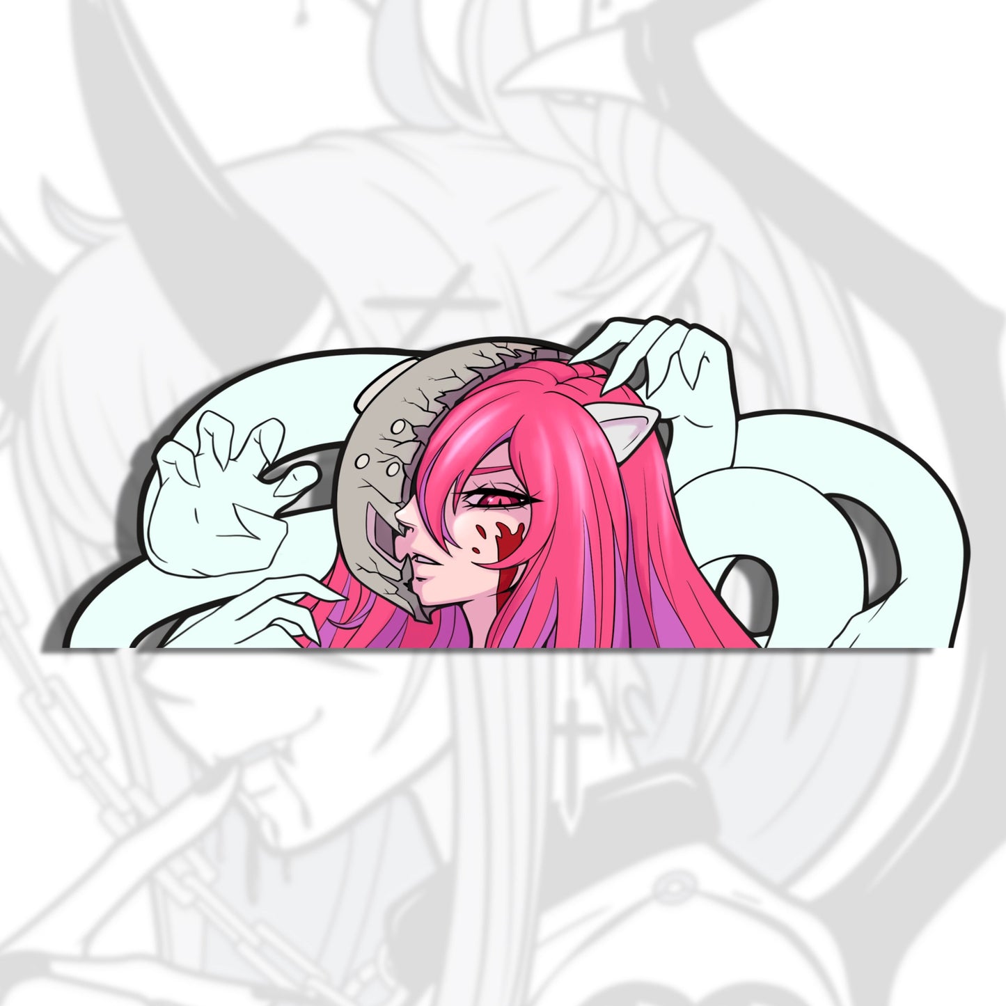 Break-Out Beauty 6.5’’ Reflective Peeker anime car stickers