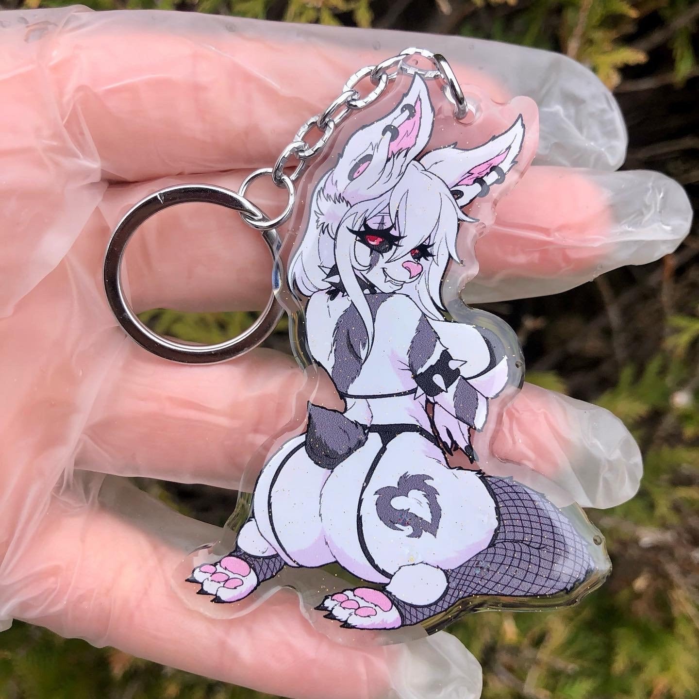 Bad Panda Bunny Acrylic Glitter Charm