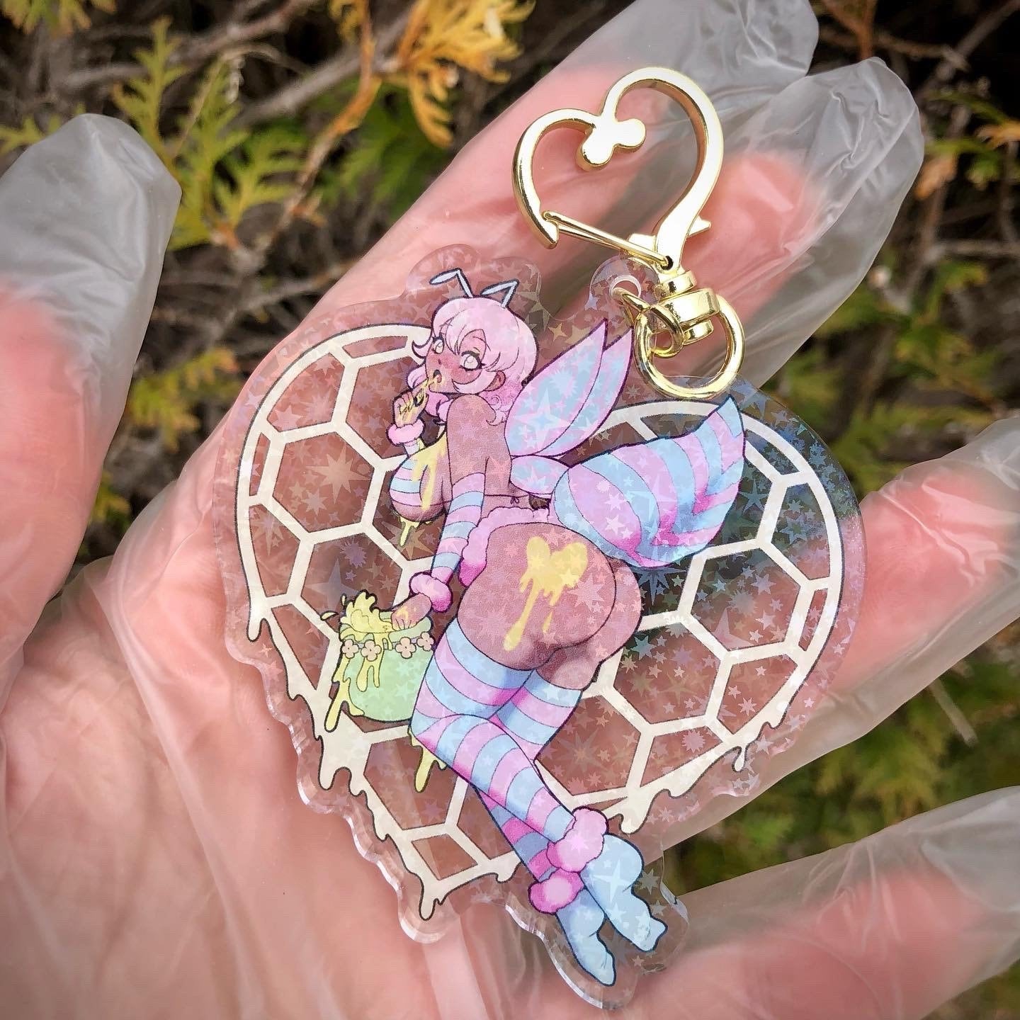 Honey Buns Acrylic Holographic Charm