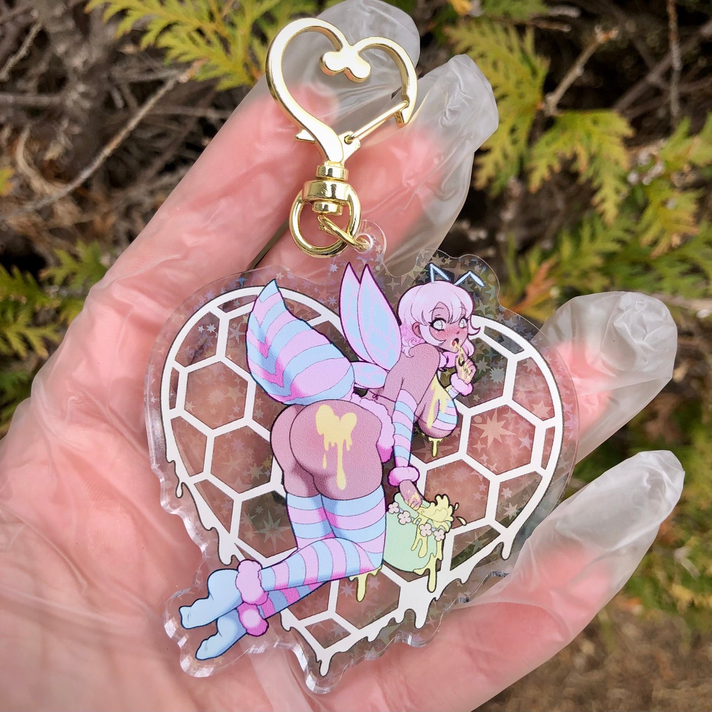 Honey Buns Acrylic Holographic Charm