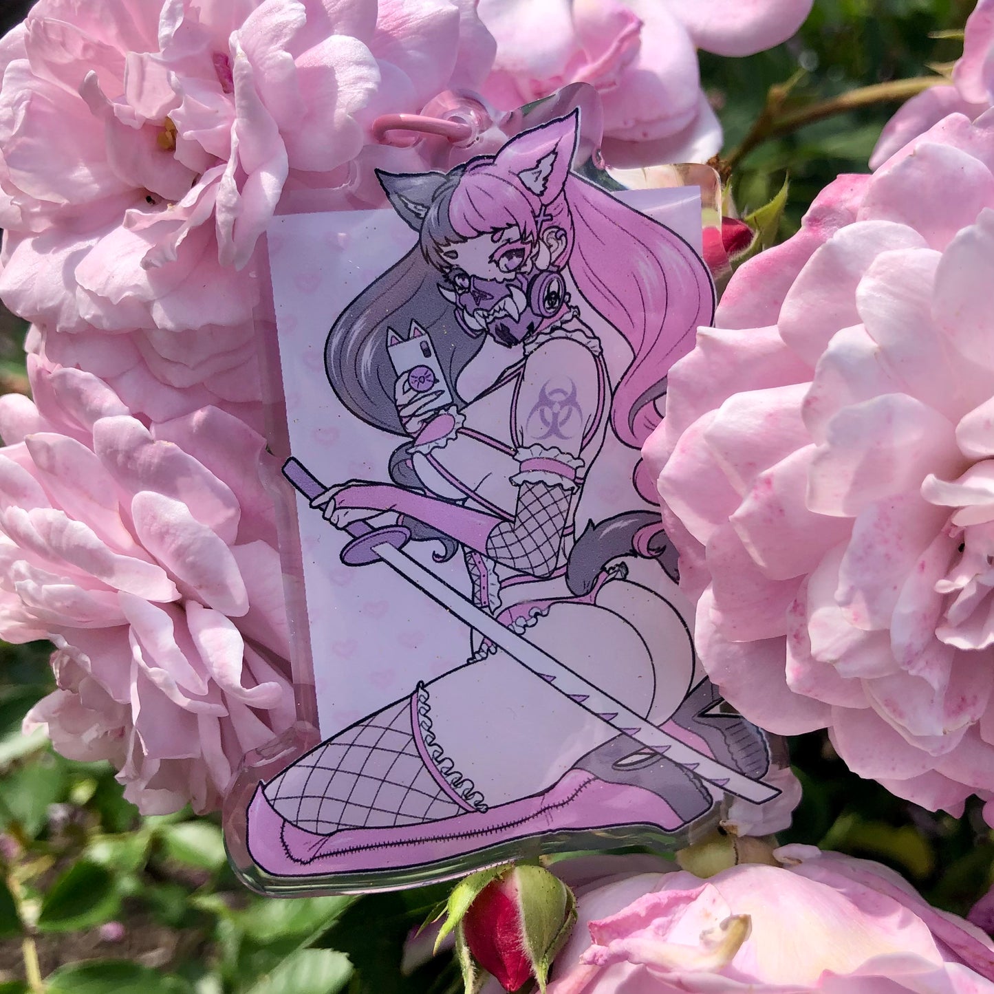 Kawaii Samurai Glitter Acrylic Charm