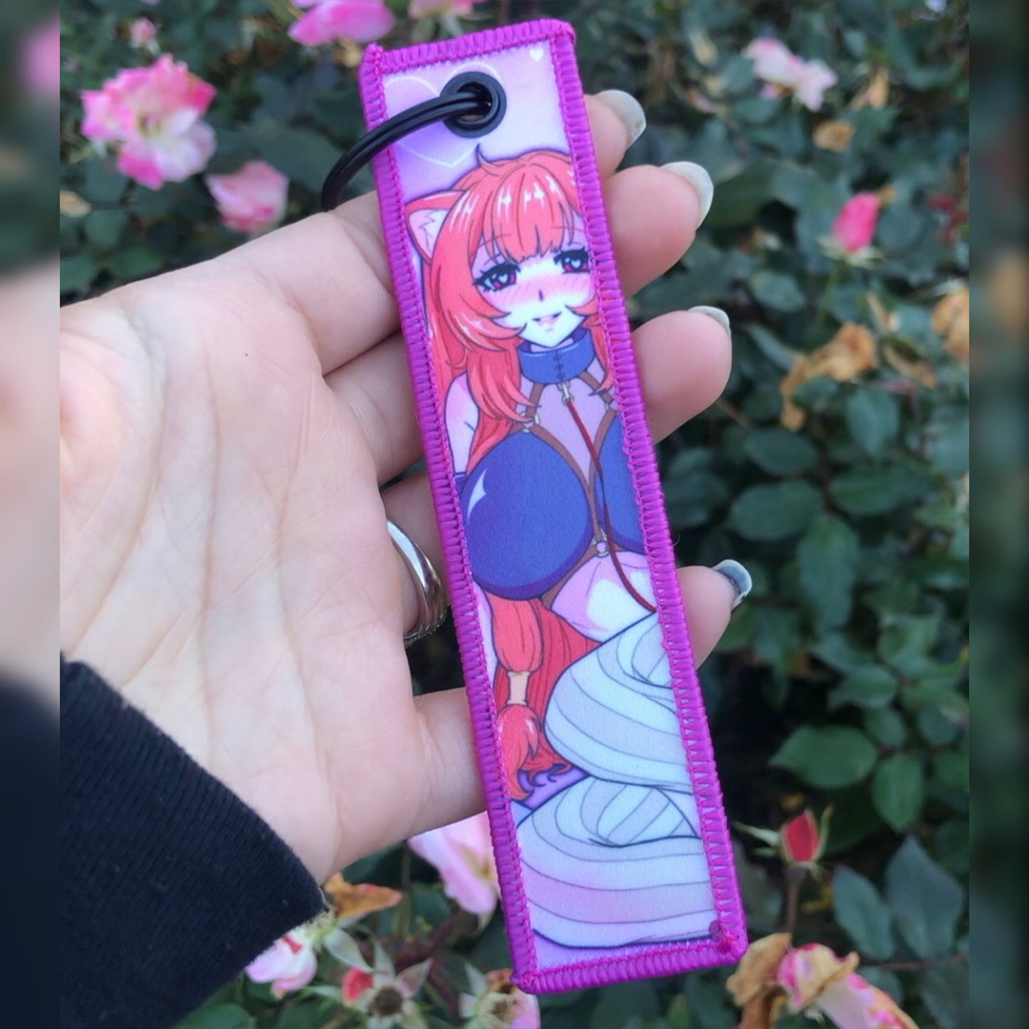 Teasing Tanuki Fabric Keychain