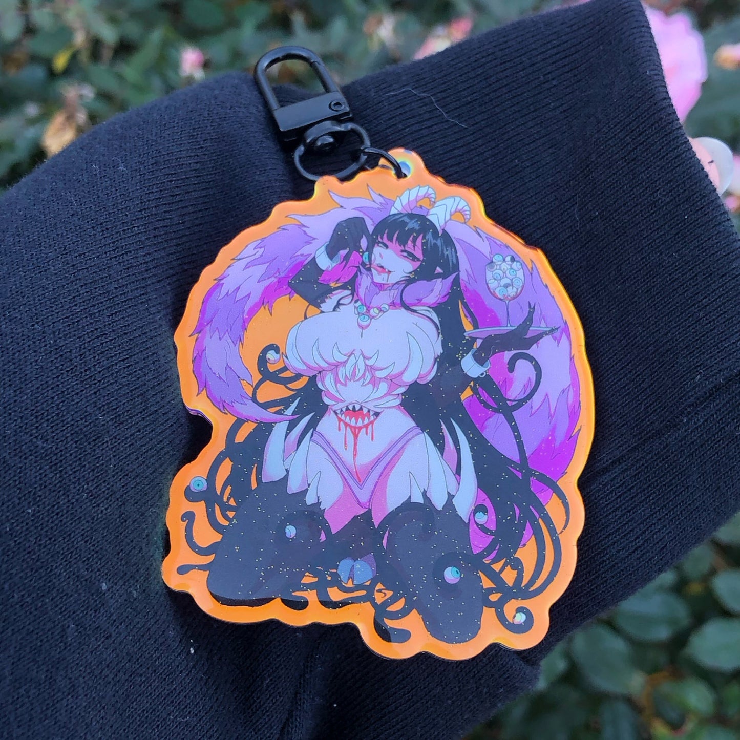 Succubus Sister Rainbow Acrylic Glitter Charm