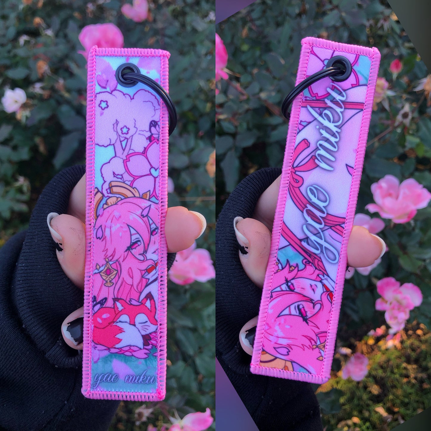 Knotty Kitsune Fabric Keychain