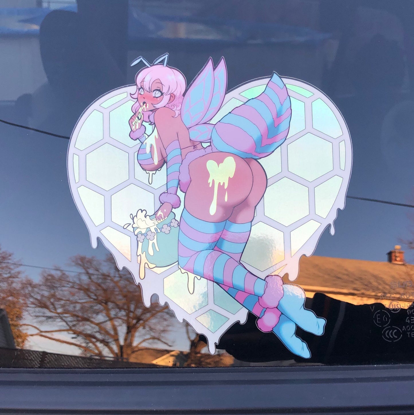 Honey Buns 6.5'' Car Sticker Holographic