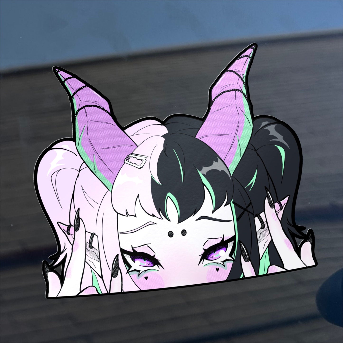 Horns Car Sticker 6.5"