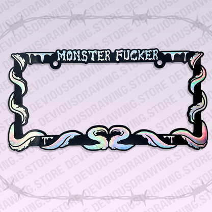 Monster Fucker Holographic License Plate Frame