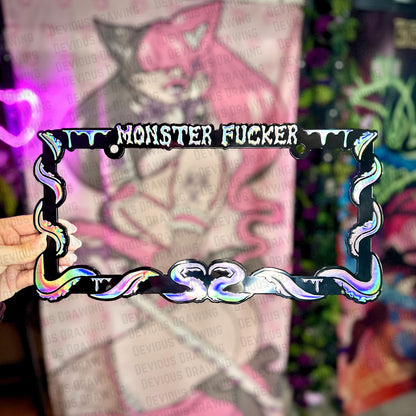 Monster Fucker Holographic License Plate Frame