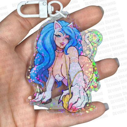 Kitty Playtime Double Sided Acrylic Charm