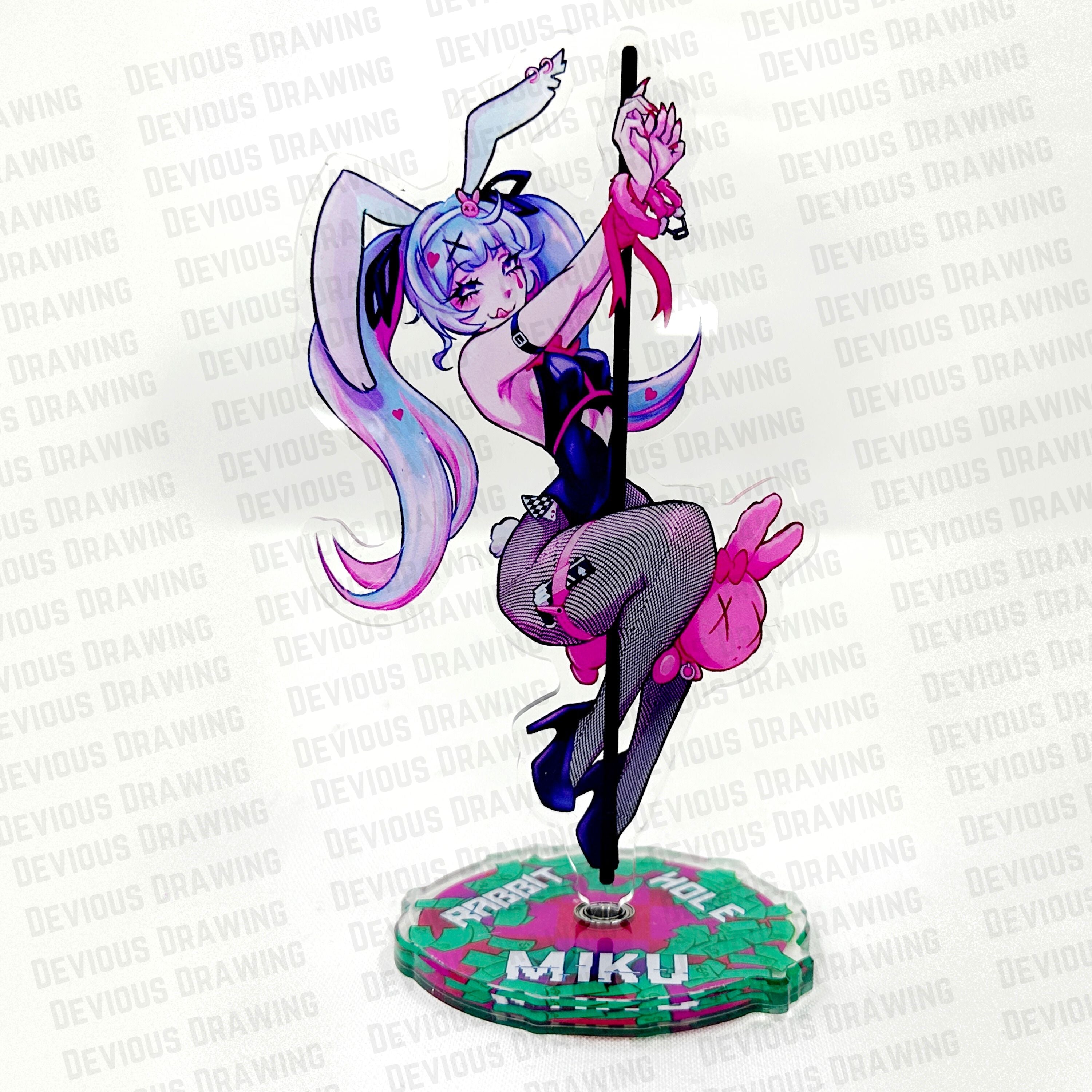 Rabbit Pole Rotating Acrylic Standee – Devious Drawing