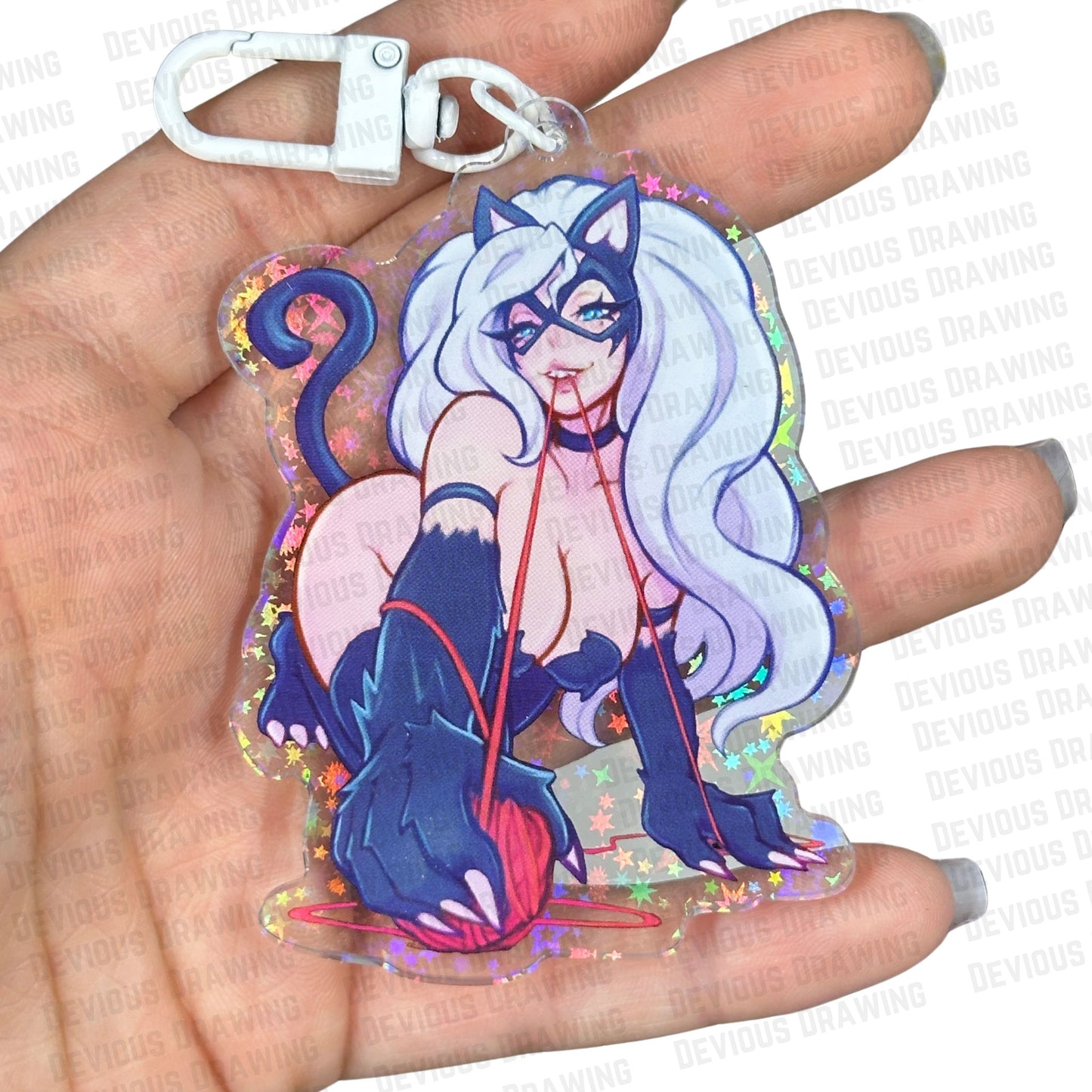 Kitty Playtime Double Sided Acrylic Charm