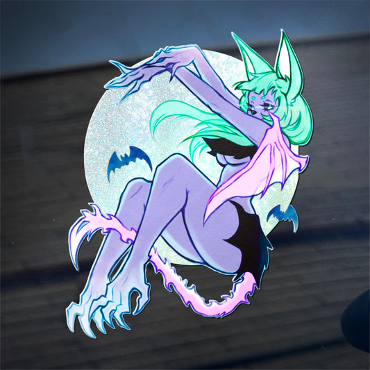Nocturna Night Glitter Car Sticker 6.5"