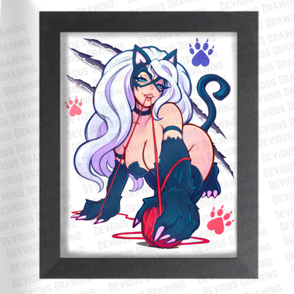 Kitty Playtime Art Print (SFW + NSFW - Hardy)