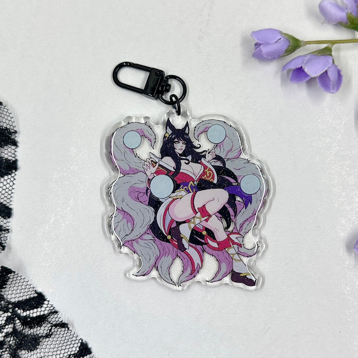 Fox Fire Acrylic Charm
